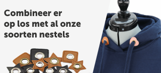 Nestels op leer