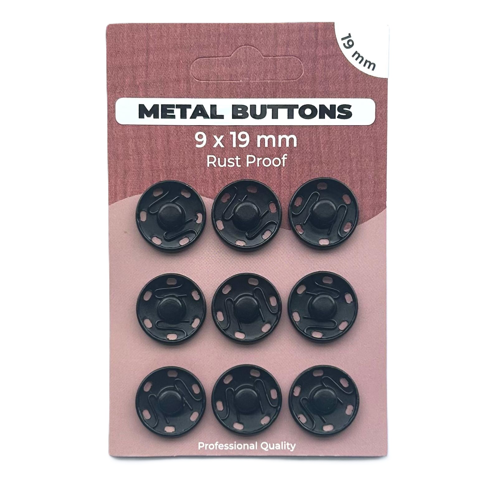 ANN&Auml;HDRUCKKN&Ouml;PFE | SCHWARZ 19MM