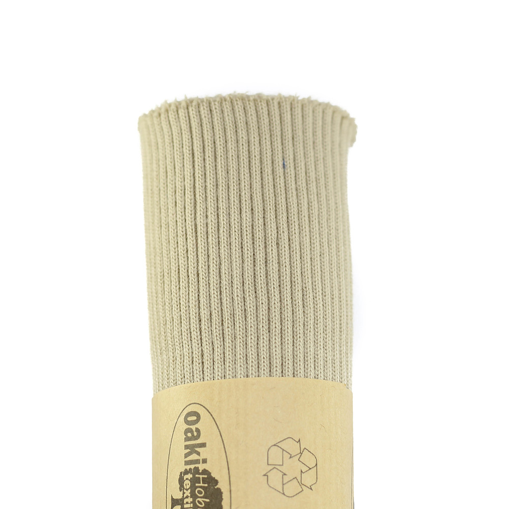 BÜNDCHENSTOFF GROB | BEIGE
