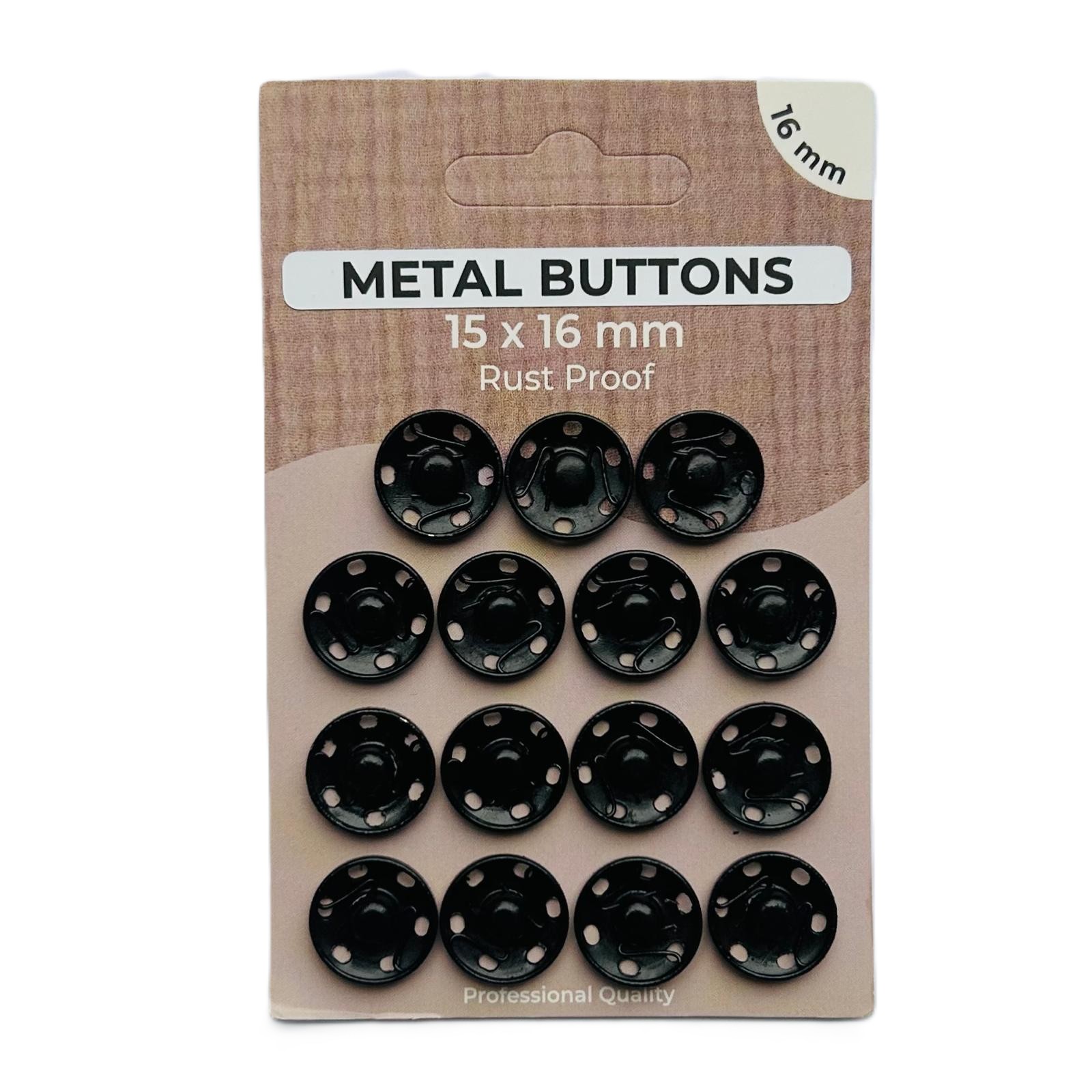 ANN&Auml;HDRUCKKN&Ouml;PFE |  SCHWARZ 16MM