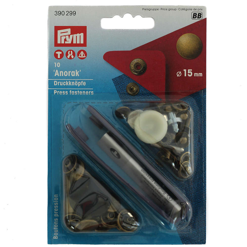 PRYM DRUCKKN&Ouml;PFE | ANORAK 15MM ALT MESSING