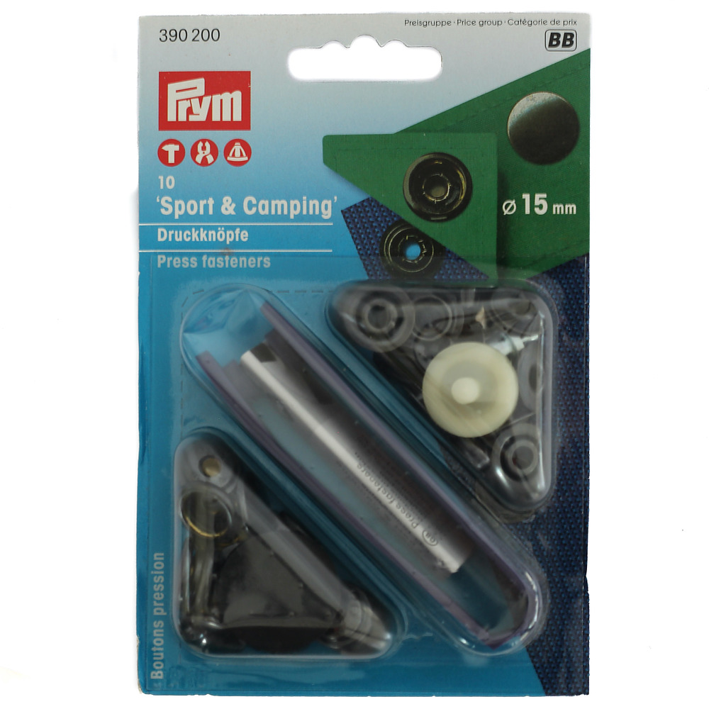 PRYM DRUCKKNÖPFE | SPORT & CAMPING 15MM SCHWARZ