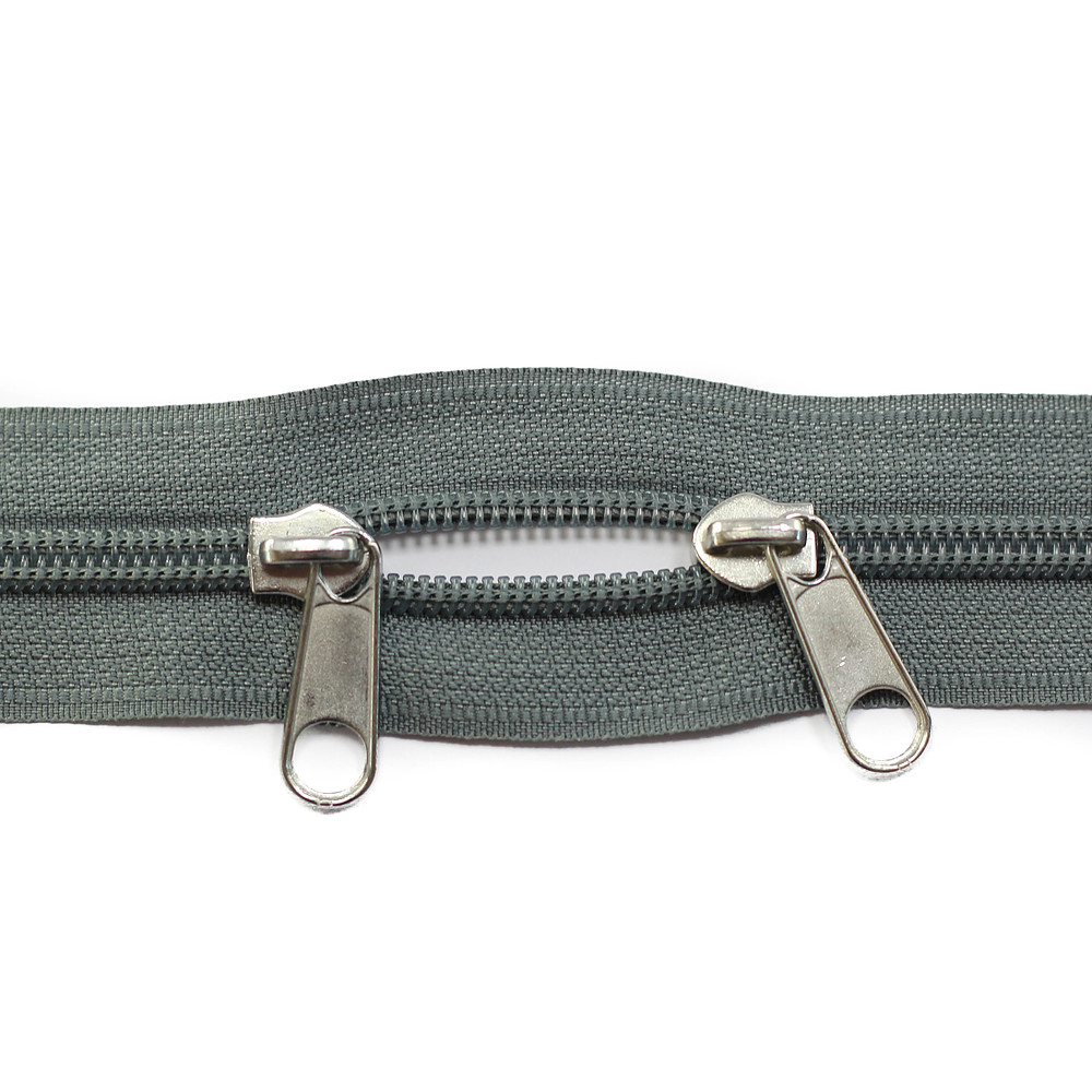 TASSENRITS | GRIJS ZIPPER ZILVER