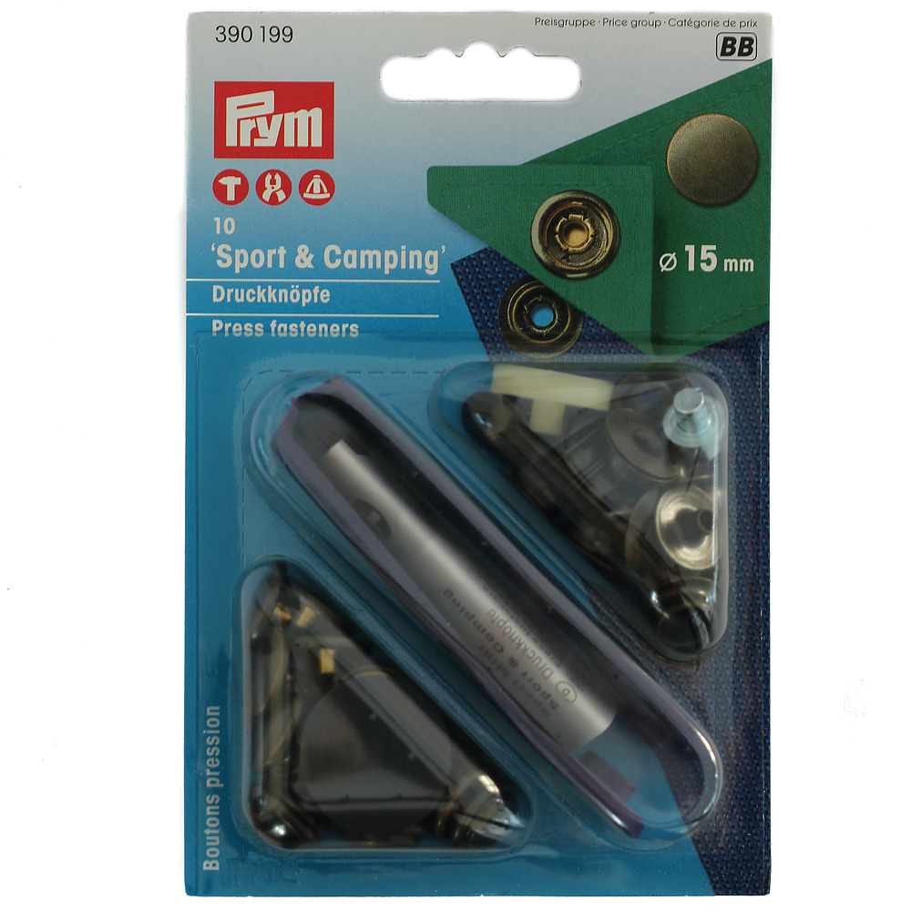 PRYM DRUCKKNÖPFE | SPORT & CAMPING 15MM MESSING